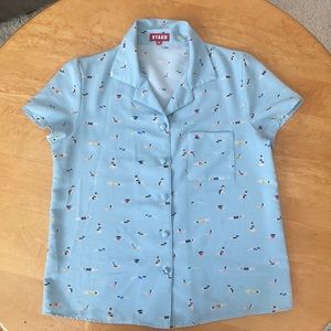 Staud Swimmer Print Button Down